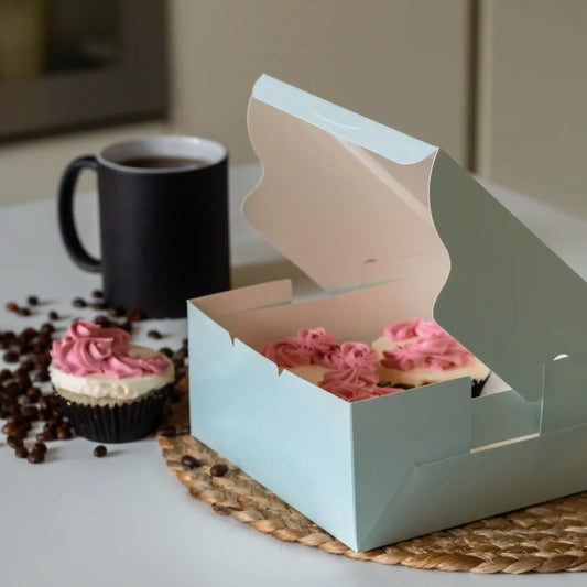 Cupcake Box For 4 - Zenith Blue