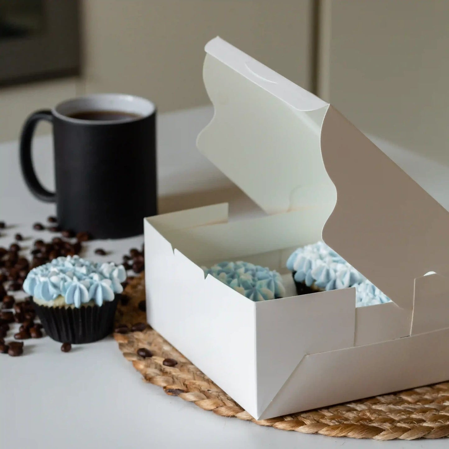 Cupcake Box For 4 - Ivory